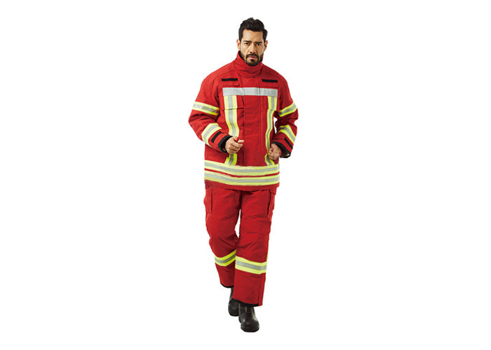 Ripstop Woven Red Firefighter Uniform Waterproof And Insulation Layer