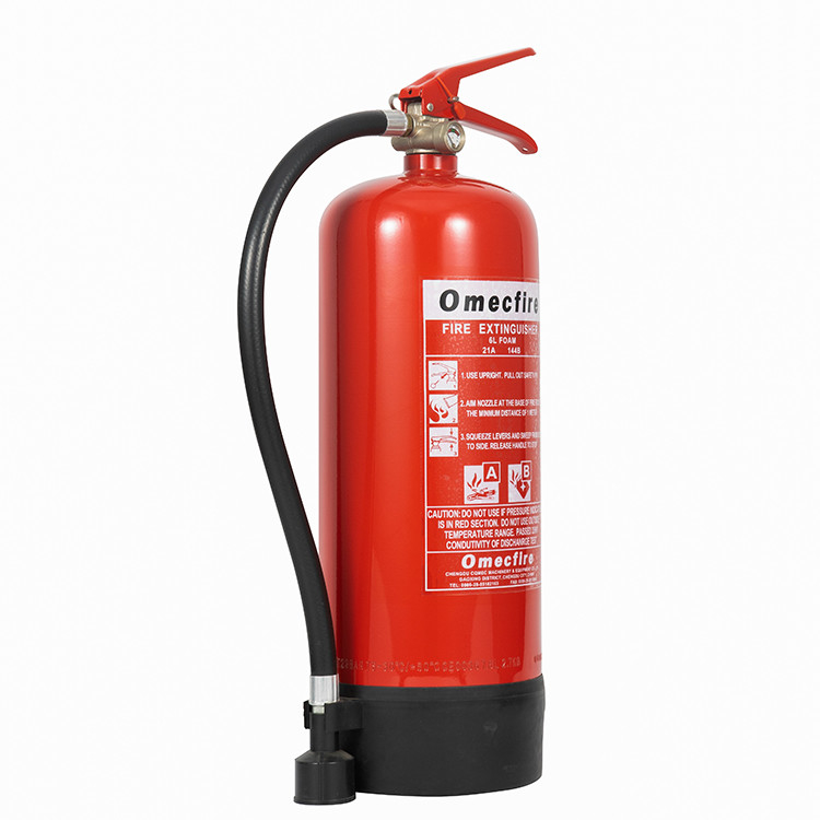 ISO Portable 6L Foam Fire Extinguisher Red Cylinder With Black Down Cover